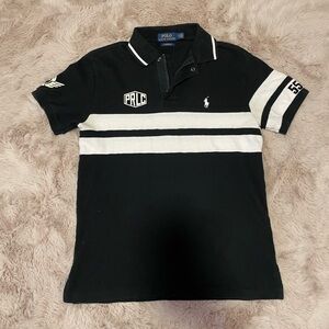 Polo Ralph Lauren Men's Black and White Cycling Team Polo